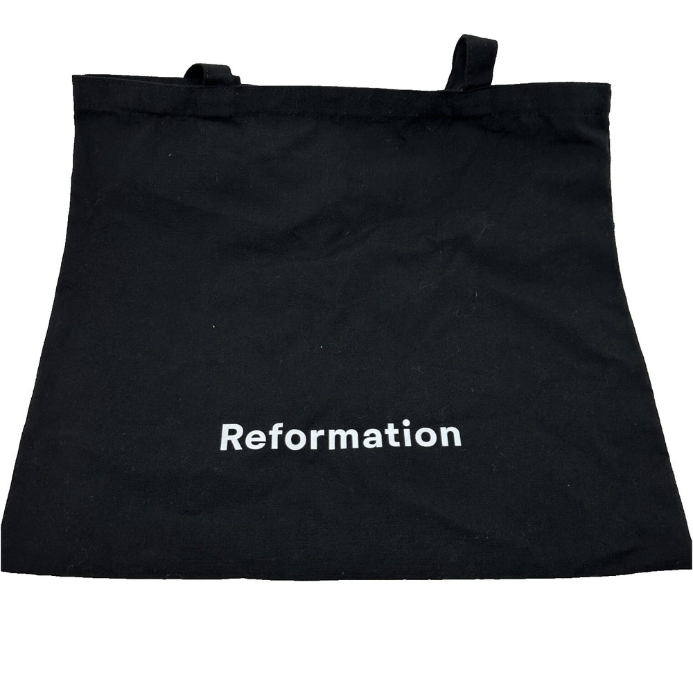 Reformation Tote Bag Black White Canvas‎ Reusable Shopping Grocery Lightweight